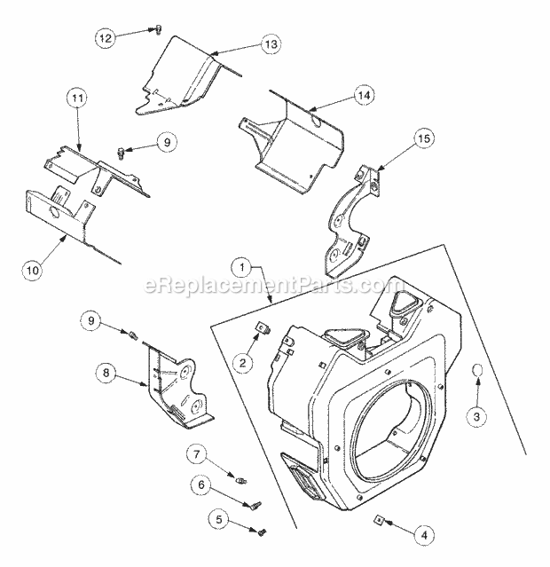 Blower Housing And Baffles Diagram and Parts List for 2206 13A-298M100 Cub Cadet Lawn Tractor
